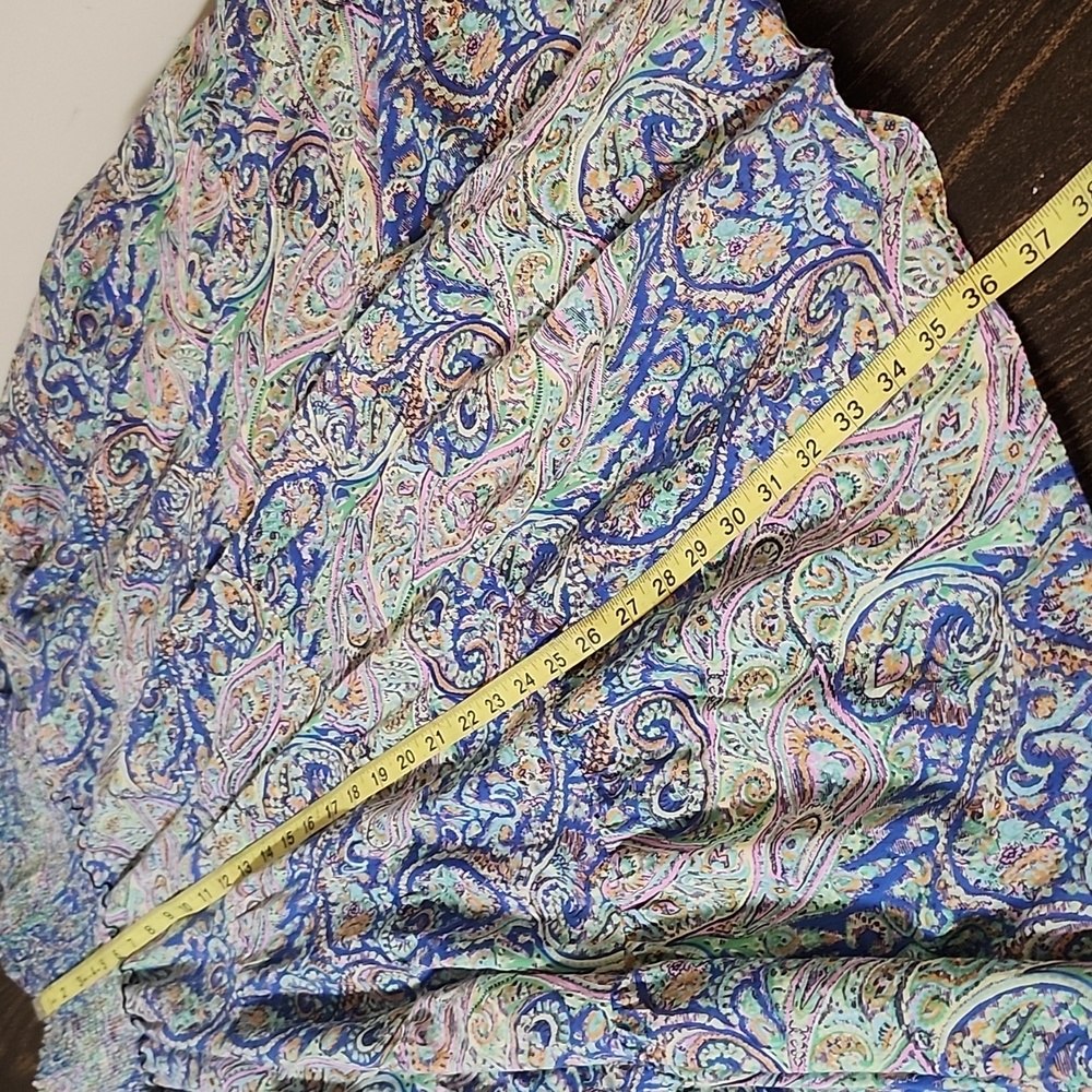 Ralph Lauren Paisley Print Maxi Skirt Smocked Waist Large - Picture 3 of 5